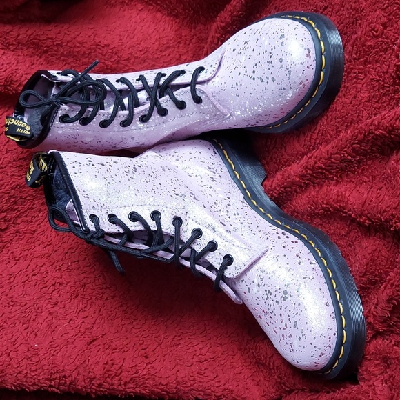 Dr. Martens Shoes - NWOT Dr. Martens 8 Eye Boots - pink/lilac/metallic - Women's 9